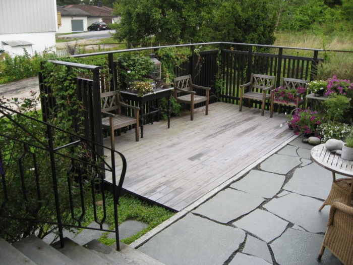 Terrassen sett fra verandaen