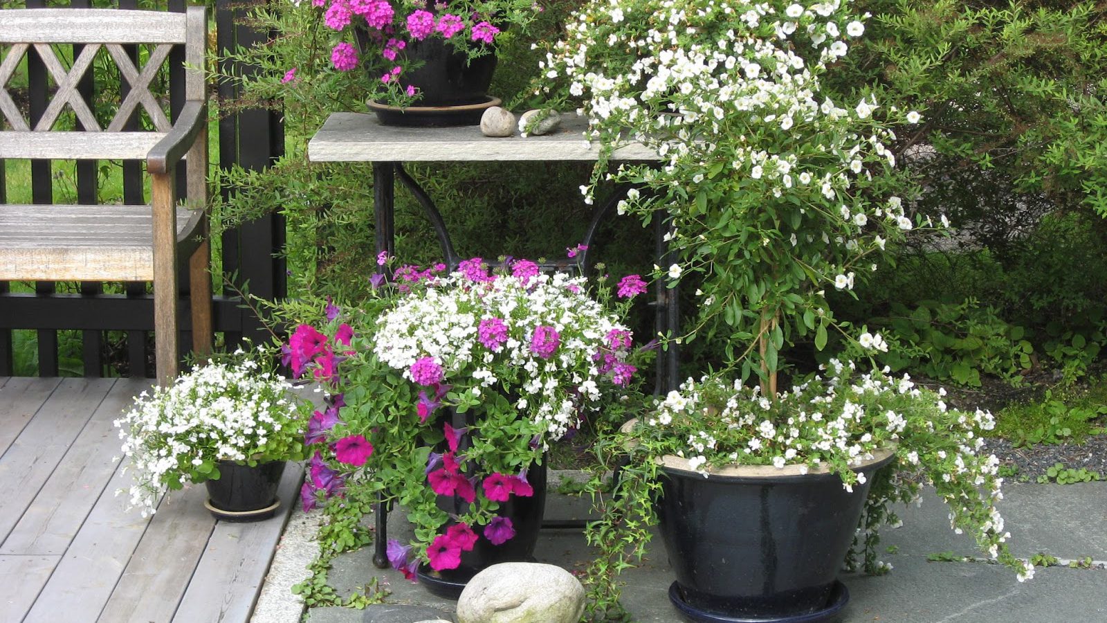 Med sommerblomster i farger som passer sammen